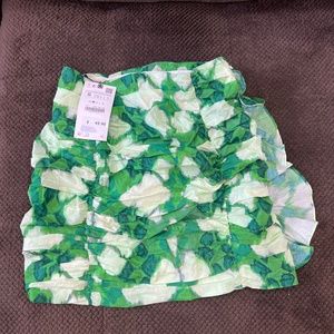 Zara Green Floral Skirt